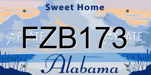 FZB173 Alabama License Plate