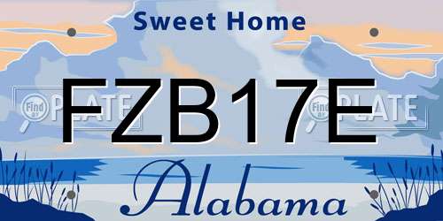 FZB17E Alabama License Plate