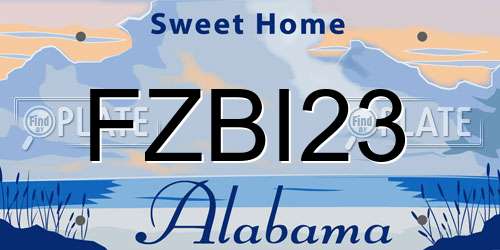 FZBI23 Alabama License Plate