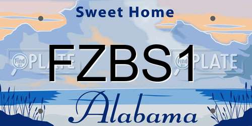 FZBS1 Alabama License Plate