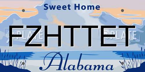FZHTTET Alabama License Plate