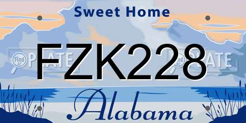 FZK228 Alabama License Plate