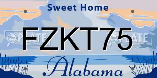 FZKT75 Alabama License Plate