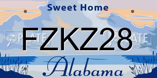 FZKZ28 Alabama License Plate