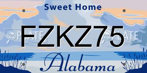 FZKZ75 Alabama License Plate