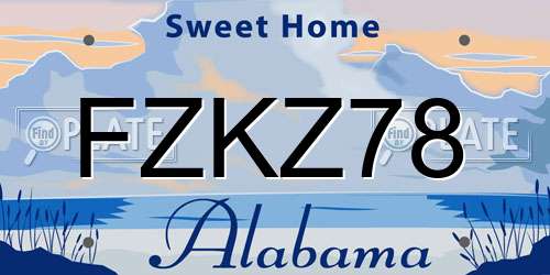 FZKZ78 Alabama License Plate