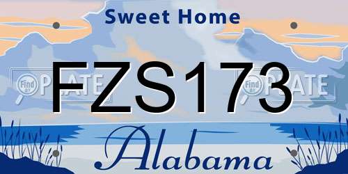 FZS173 Alabama License Plate
