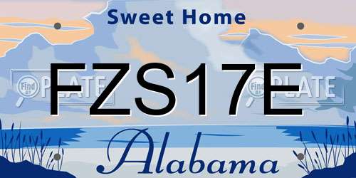 FZS17E Alabama License Plate