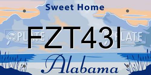 FZT43I Alabama License Plate