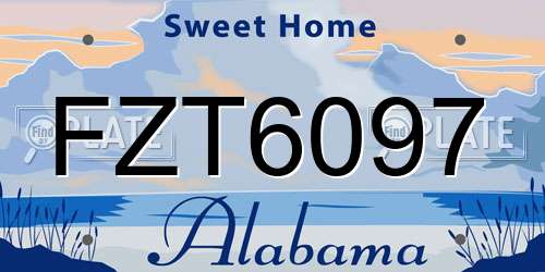 FZT6097 Alabama License Plate