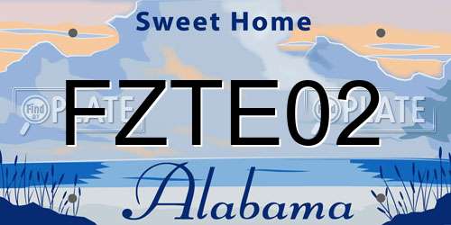 FZTE02 Alabama License Plate