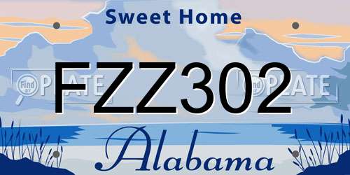 FZZ302 Alabama License Plate