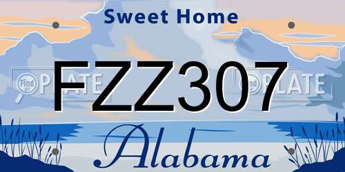 FZZ307 Alabama License Plate
