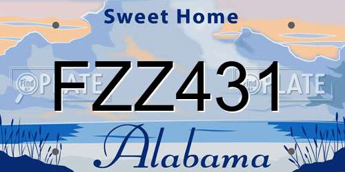 FZZ431 Alabama License Plate