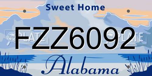 FZZ6092 Alabama License Plate