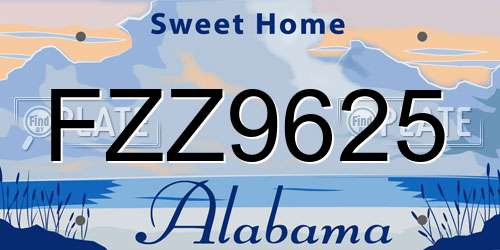 FZZ9625 Alabama License Plate