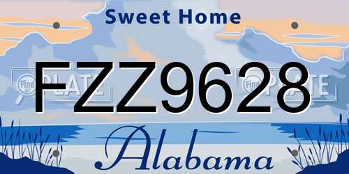 FZZ9628 Alabama License Plate