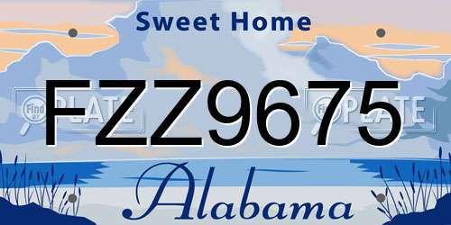 FZZ9675 Alabama License Plate