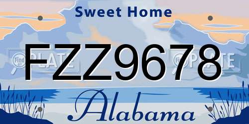 FZZ9678 Alabama License Plate