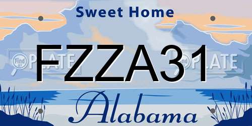 FZZA31 Alabama License Plate