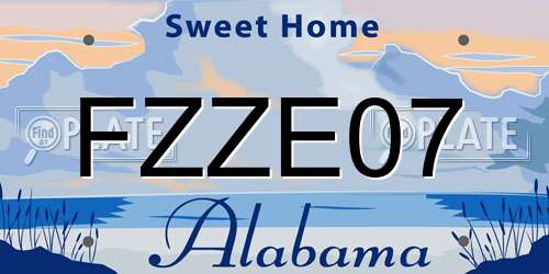 FZZE07 Alabama License Plate