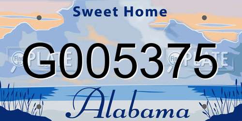 G005375 Alabama License Plate