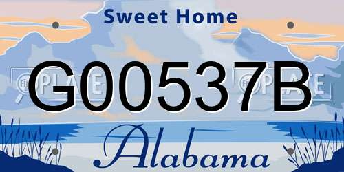 G00537B Alabama License Plate
