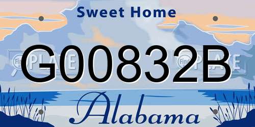 G00832B Alabama License Plate