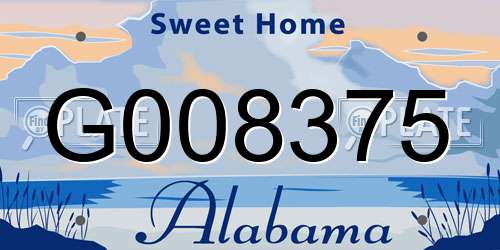 G008375 Alabama License Plate