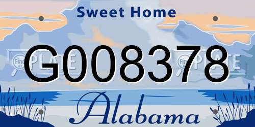 G008378 Alabama License Plate