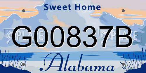 G00837B Alabama License Plate