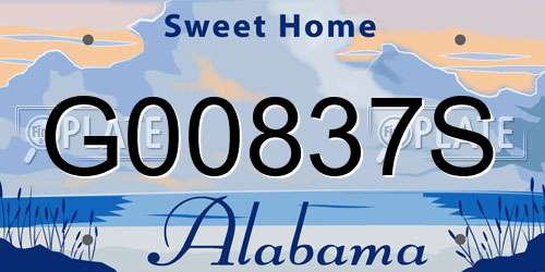 G00837S Alabama License Plate