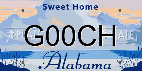 G00CH Alabama License Plate