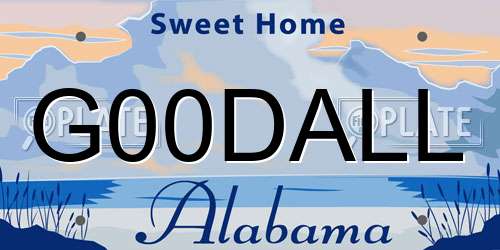 G00DALL Alabama License Plate