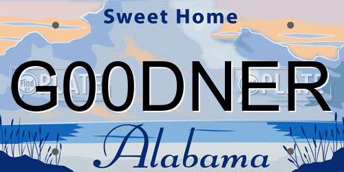 G00DNER Alabama License Plate