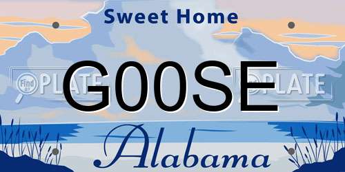 G00SE Alabama License Plate