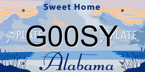 G00SY Alabama License Plate