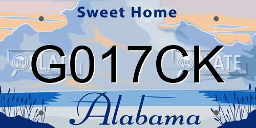 G017CK Alabama License Plate