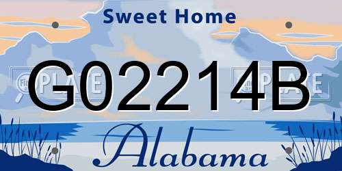 G02214B Alabama License Plate