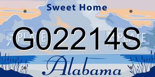 G02214S Alabama License Plate