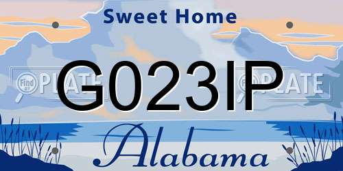 G023IP Alabama License Plate
