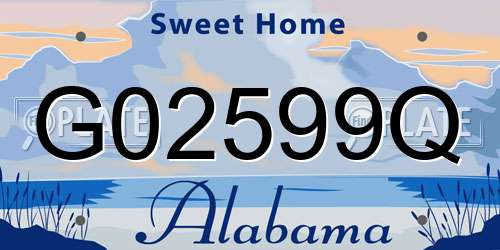 G02599Q Alabama License Plate