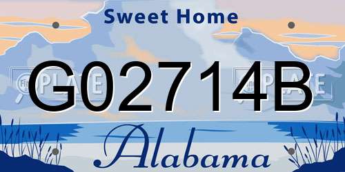 G02714B Alabama License Plate