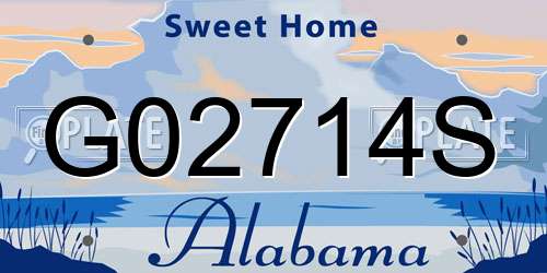 G02714S Alabama License Plate