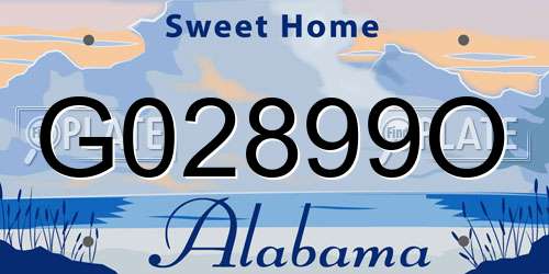 G02899O Alabama License Plate