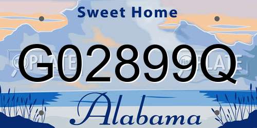 G02899Q Alabama License Plate
