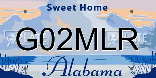 G02MLR Alabama License Plate