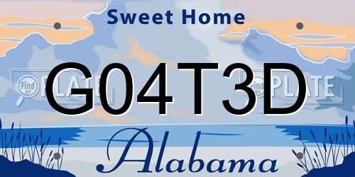 G04T3D Alabama License Plate