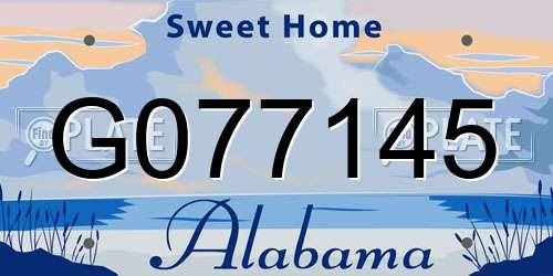 G077145 Alabama License Plate