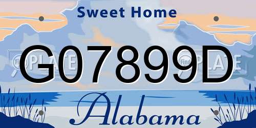 G07899D Alabama License Plate